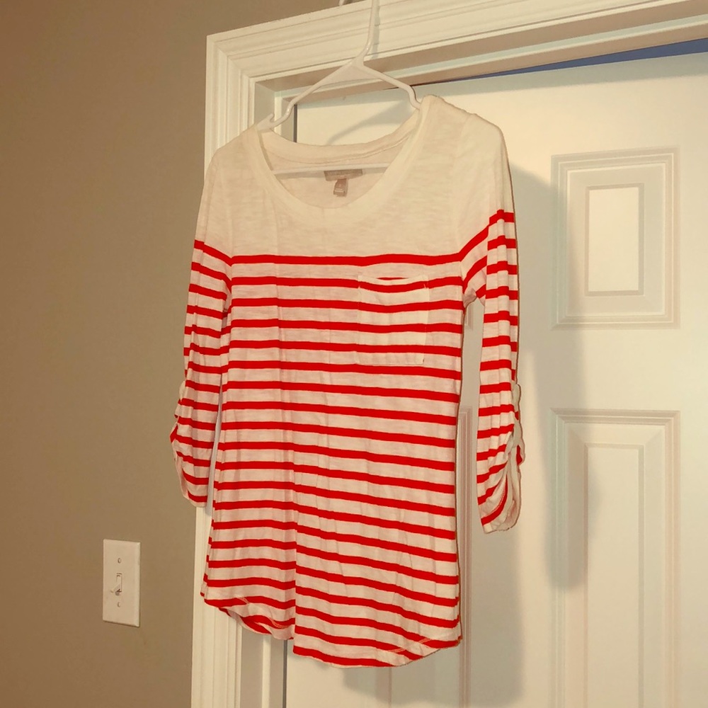 Banana Republic size S orange/white striped top